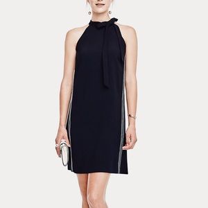 {ANN TAYLOR} BOW HALTER DRESS BLACK